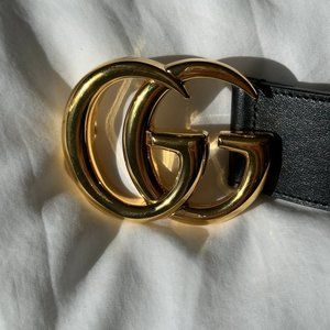 GUCCI "GG" BUCKLE LEATHER BELT